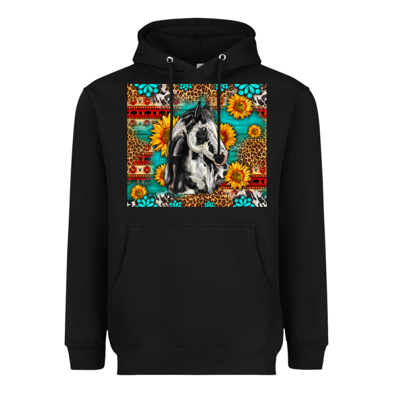 Aztec Sunflowers Horse Heavyweight Hoodie by LillyAllenDesigns | Teevron