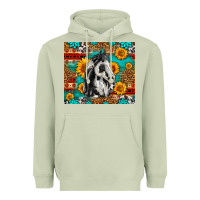 Matcha Aztec Sunflowers Horse Heavyweight Hoodie - LillyAllenDesigns