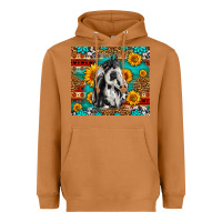 Meerkat Aztec Sunflowers Horse Heavyweight Hoodie - LillyAllenDesigns