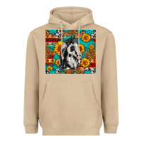 Mushroom Aztec Sunflowers Horse Heavyweight Hoodie - LillyAllenDesigns
