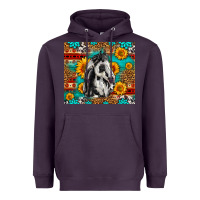 Plum Aztec Sunflowers Horse Heavyweight Hoodie - LillyAllenDesigns