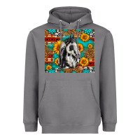Storm Aztec Sunflowers Horse Heavyweight Hoodie - LillyAllenDesigns