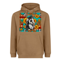 Toasted Coconut Aztec Sunflowers Horse Heavyweight Hoodie - LillyAllenDesigns