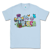 Dusty Blue Easter Day He is risen Classic Tee - OliviaCreatesArt