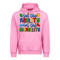 Fuchsia Pink see the ability not the disability Urban Hoodie - Artiststas