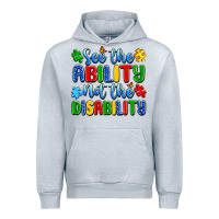 Heather Grey see the ability not the disability Urban Hoodie - Artiststas