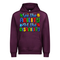 Mauve Wine see the ability not the disability Urban Hoodie - Artiststas
