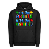 Pigment Black see the ability not the disability Urban Hoodie - Artiststas
