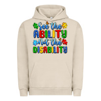 Pigment French Oak see the ability not the disability Urban Hoodie - Artiststas