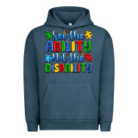 Pigment Midnight Navy see the ability not the disability Urban Hoodie - Artiststas
