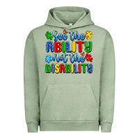 Pigment Oil Green see the ability not the disability Urban Hoodie - Artiststas