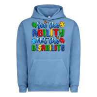 Pigment Pebble Blue see the ability not the disability Urban Hoodie - Artiststas