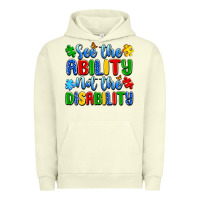 Pigment Pistachio see the ability not the disability Urban Hoodie - Artiststas
