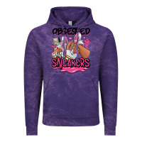 Cloud Purple Obsessed with sneakers pink afro woman Vintage Hoodie - RanaPortraitStore