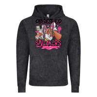 Vintage Black Obsessed with sneakers pink afro woman Vintage Hoodie - RanaPortraitStore