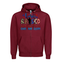 Burgundy born raised and protected by god guns and glory Zipper Hoodie - JahusDesignShop