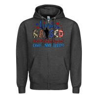 Charcoal Heather born raised and protected by god guns and glory Zipper Hoodie - JahusDesignShop