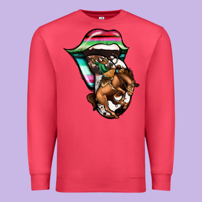 Serape Cowboy Tongue Premium Sweatshirt Designed By Jasminsmagicworld