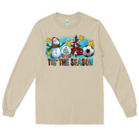 Mushroom Tis The Season Christmas With Soccer Ball And Snowman Long Sleeve Tee - FaDigitalArtStudio