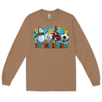 Tis The Season Christmas With Soccer Ball And Snowman Long Sleeve Tee | Teevron