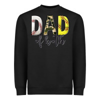 Black dad of both with softball and baseball Heavyweight Sweatshirt - texasbilliewilder