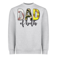 Heather Grey dad of both with softball and baseball Heavyweight Sweatshirt - texasbilliewilder