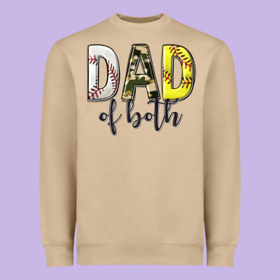 Heavyweight Sweatshirt dad of both with softball and baseball