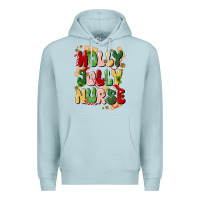 Blue Mist holly jolly nurse Premium Hoodie - MaliasSmallBusiness