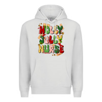 Dove Grey holly jolly nurse Premium Hoodie - MaliasSmallBusiness