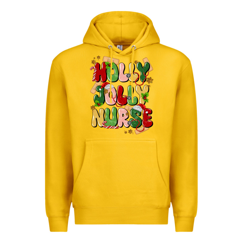Holly Jolly Nurse Premium Hoodie by MaliasSmallBusiness | Teevron