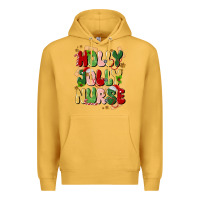 Mustard holly jolly nurse Premium Hoodie - MaliasSmallBusiness