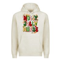 Oatmeal Heather holly jolly nurse Premium Hoodie - MaliasSmallBusiness