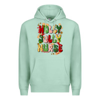 Seafoam holly jolly nurse Premium Hoodie - MaliasSmallBusiness