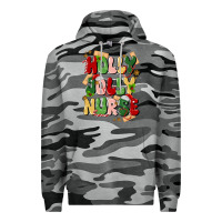 Slate Camo holly jolly nurse Premium Hoodie - MaliasSmallBusiness