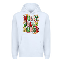 White holly jolly nurse Premium Hoodie - MaliasSmallBusiness