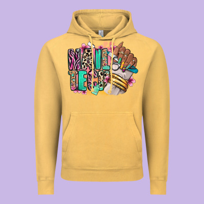 Vintage Hoodie Nail Tech afro nail art