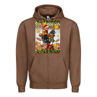 Chestnut Christmas rooster Zipper Hoodie - Artiststas
