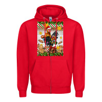 Red Christmas rooster Zipper Hoodie - Artiststas