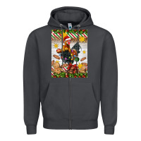 Smoke Christmas rooster Zipper Hoodie - Artiststas