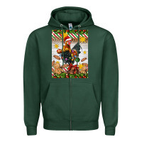 Sports Green Christmas rooster Zipper Hoodie - Artiststas
