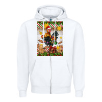 White Christmas rooster Zipper Hoodie - Artiststas