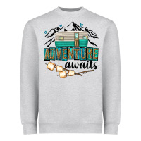 Heather Grey adventure awaits Heavyweight Sweatshirt - texasbilliewilder