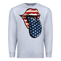 Heather Grey America 4th Of July Tongue Premium Sweatshirt - Jasminsmagicworld