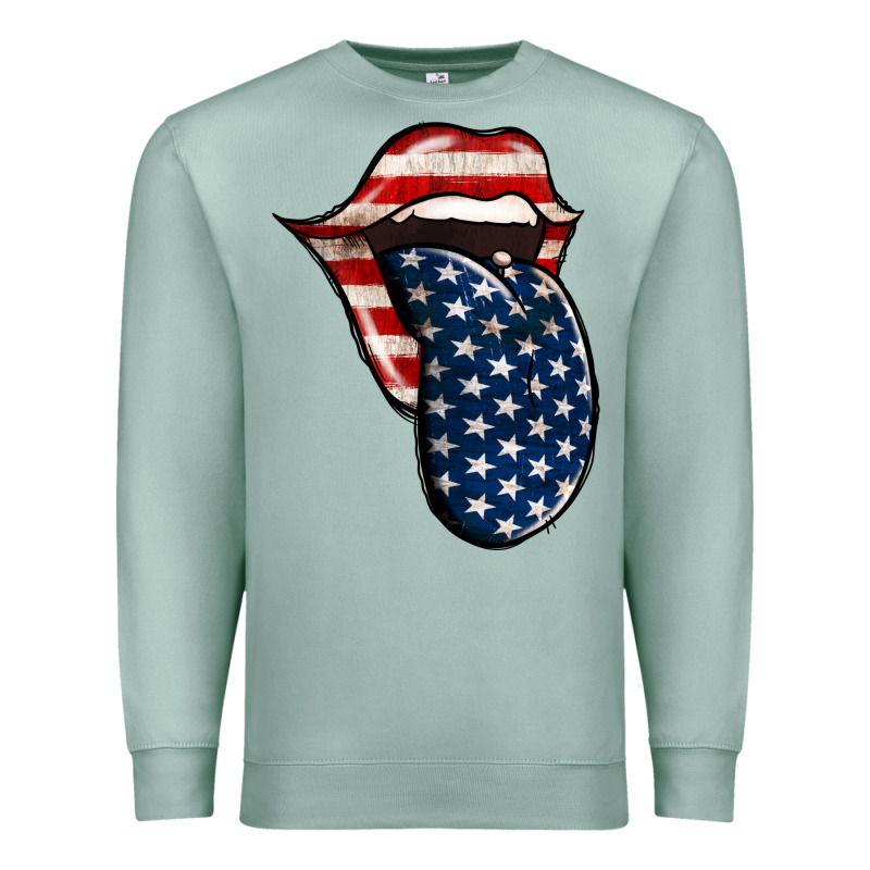 America 4th Of July Tongue Premium Sweatshirt by Jasminsmagicworld | Teevron