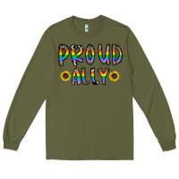 Army Green proud ally Long Sleeve Tee - CowhideDigitalArt