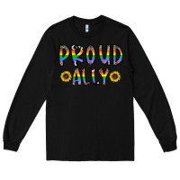 Black proud ally Long Sleeve Tee - CowhideDigitalArt
