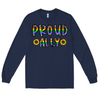 Navy proud ally Long Sleeve Tee - CowhideDigitalArt