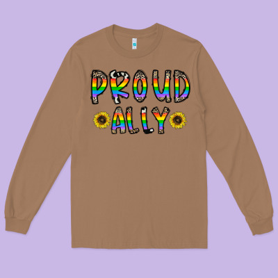 Proud Ally Long Sleeve Tee Designed By Cowhidedigitalart
