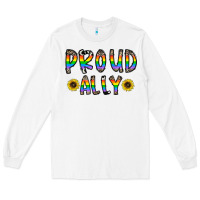 White proud ally Long Sleeve Tee - CowhideDigitalArt