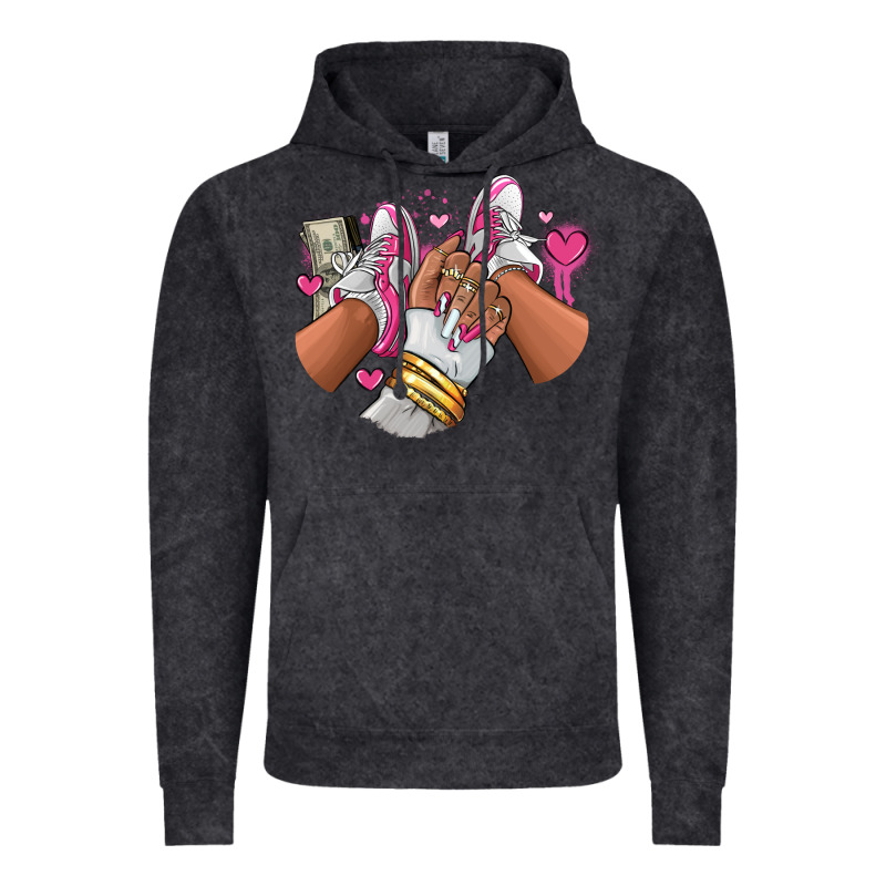 Pink And White Sneaker Girl Vintage Hoodie by RanaPortraitStore | Teevron